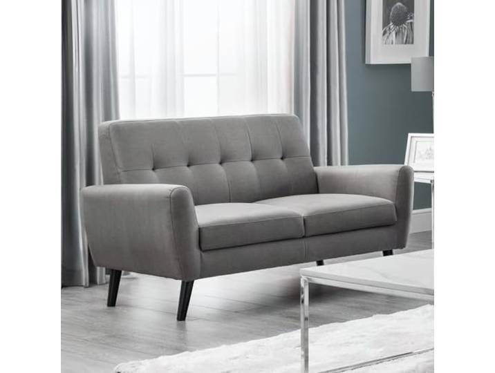 Julian Bowen Monza 2-Sitzer Kompaktes Retro-Sofa, Grau