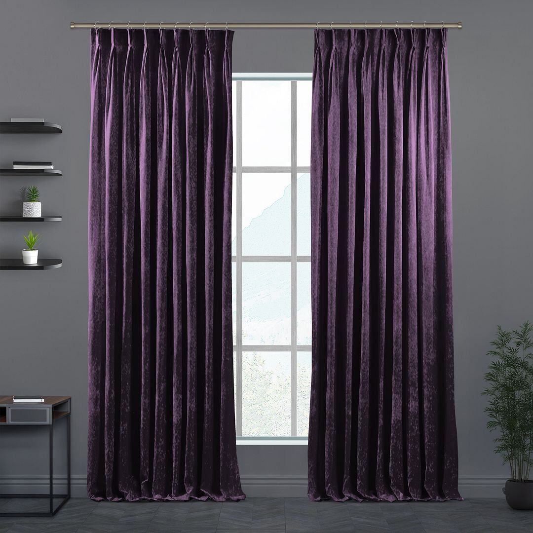 Lilijan Home & Curtain Velvet Single Curtain Panel Mauve 65cm Width x 145cm Drop