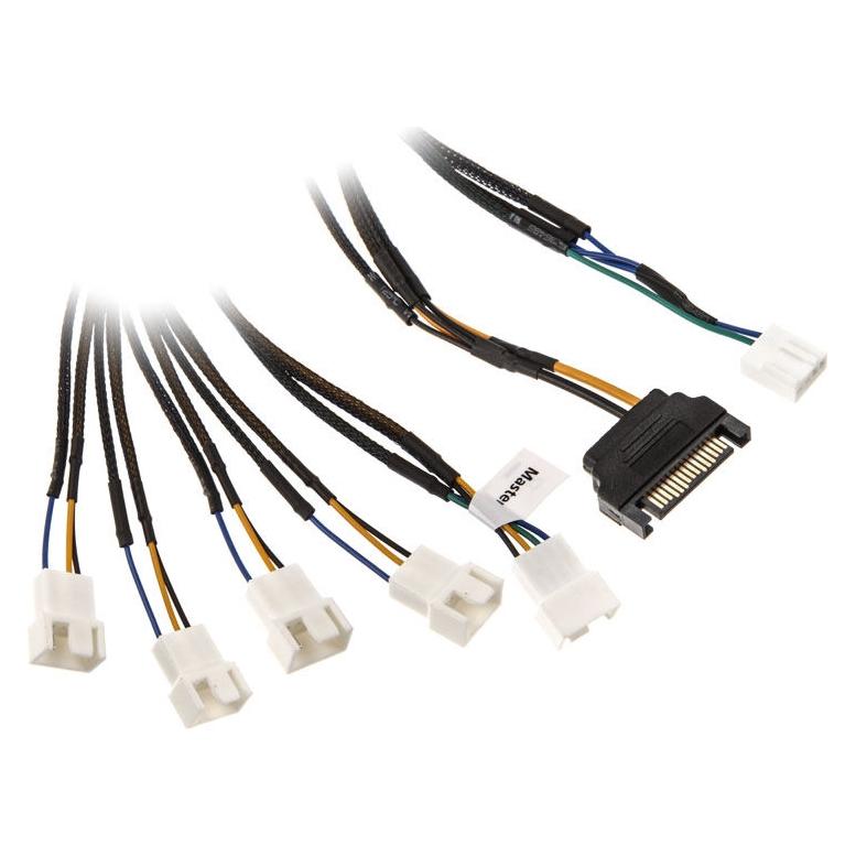 Akasa Flexa FP5S PWM Verteiler-Kabel (5 Lüfter) - gesleevt (45 cm, 4 pin PWM, SATA) (AK-CBFA07-45)