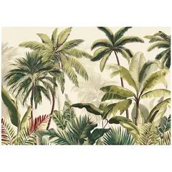 FOTOTAPETE Blätter Grün Dschungel Natur Wohnzimmer 150x105