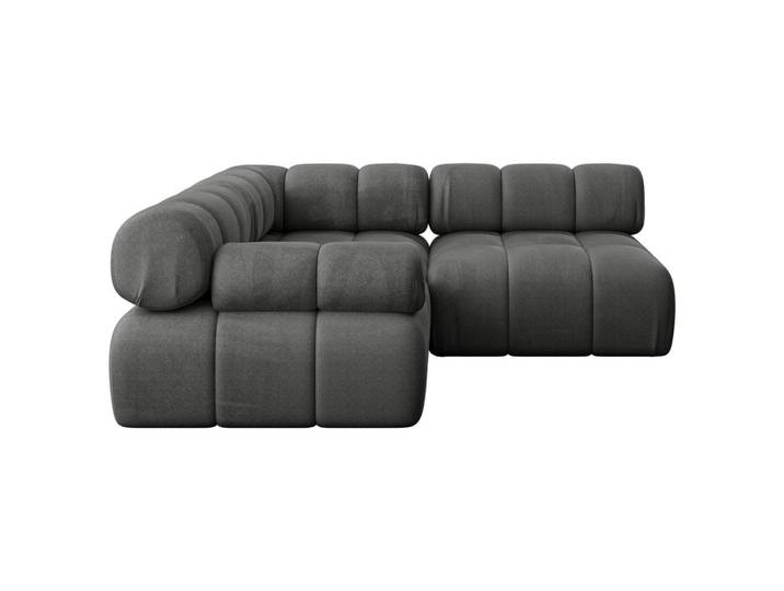 ECKSOFA modulares Sofa Mende-L1 - 190x190x70 cm Dunkelgrau Velours
