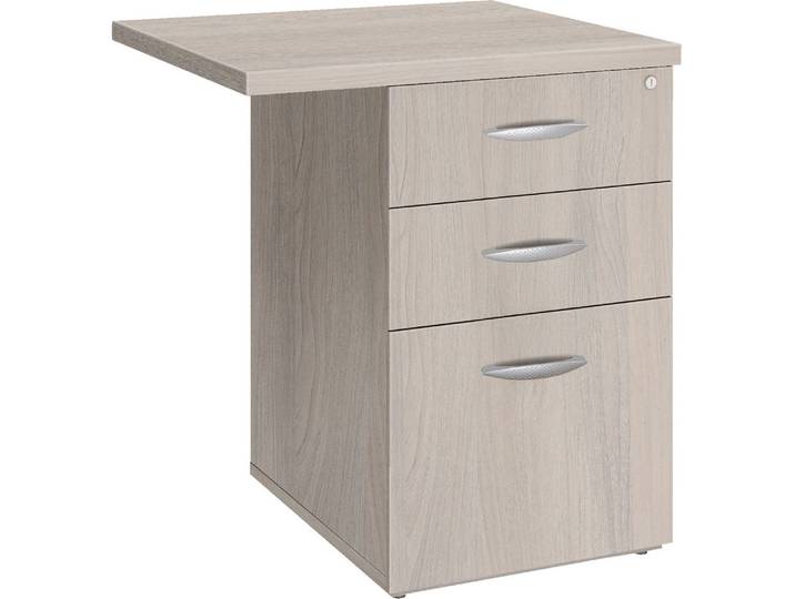 Caisson extension retour bois chêne gris 3 tiroirs Excellens - Caissons hauteur bureau - Bruneau