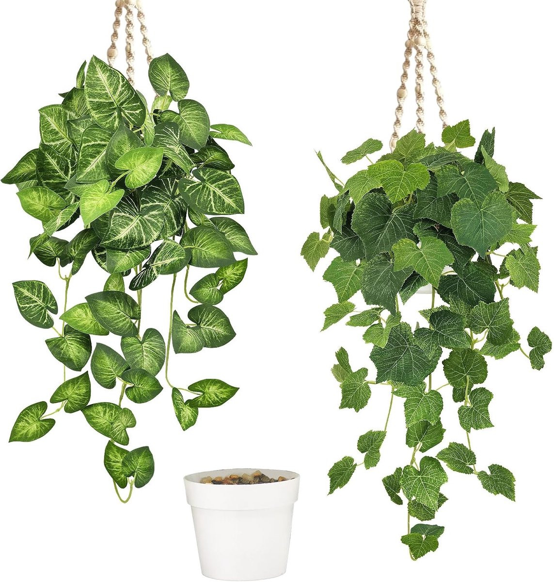 YMIFEEY Kunstklimop 120 cm - Hangende Kunstplant - Groene Nep Klimop Slinger voor Muur, Plank of Balkon Decoratie
