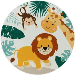 KINDERTEPPICH Tiere Beige Ø 160 cm