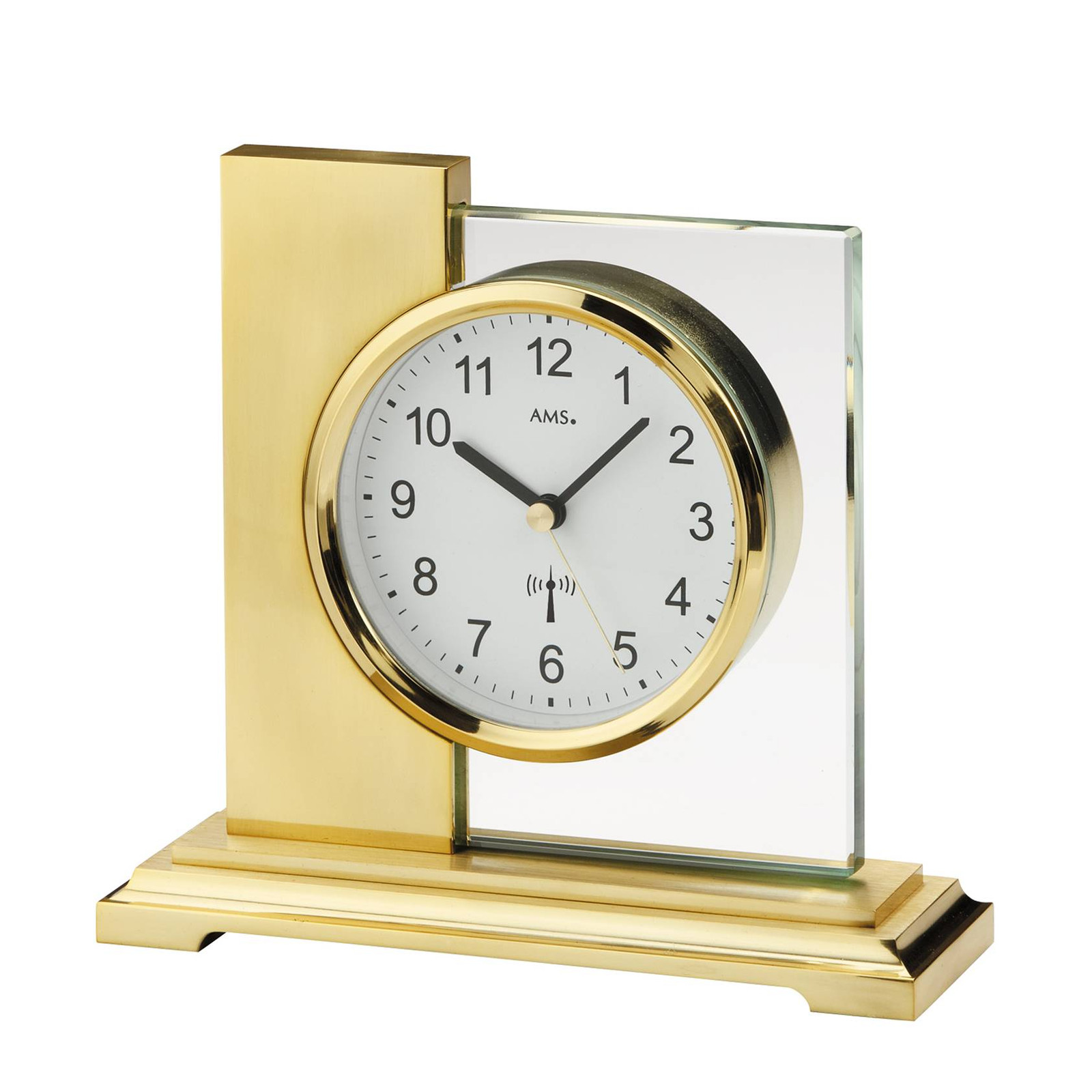 AMS Uhrenfabrik Analoge Tafelklok Zilver B: 17 cm, D: 16 cm, H: 6 cm