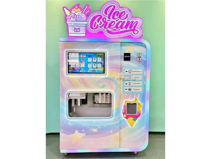Machine distributrice de crème glacée molle entièrement automatique, 3 saveurs, design populaire, OEM/ODM, pour libre-service