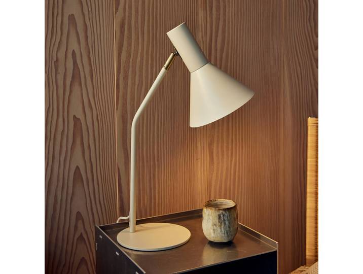 FRANDSEN Schreibtischlampe Lyss, creme / amber, für Wohn- / Esszimmer, Metall, Design, Tischlampe