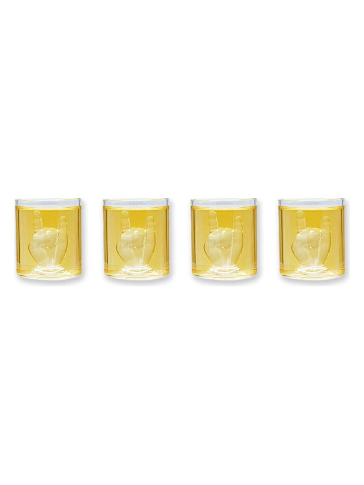 Winkee 4er-Set: Schnapsgläser ''Rock Hand'' - 50 ml - onesize