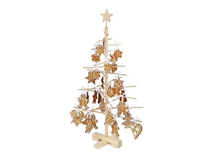 xmas3, Künstlicher Weihnachtsbaum aus echtem Holz. Kräftig, Platzsparend, Nachhaltig und Einfach. Perfekte Weihnachtsbaum Alternative. 48 x 48 x 75 cm, 16 Ästen.
