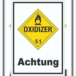 HB-Druck Aufkleber Oxidierend wirkend Achtung Oxidizer entzündend A7 (74x105mm)