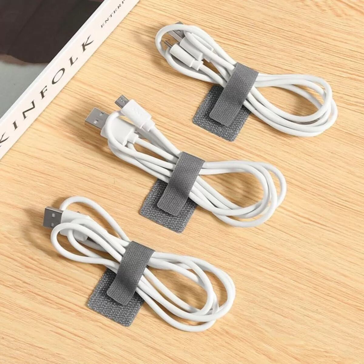 INF 50 Stück Selbstklebende Nylon-Kabelclips – Vielseitige Lösung für Kabelmanagement Grau