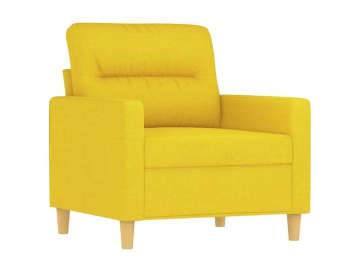 KTHLBRH Sofa-Set, 3-teilig, hellgelb, Stoff Sperrholz und Metall, Schaumstoff, 6 Kissen, 110 kg pro Sitzfläche