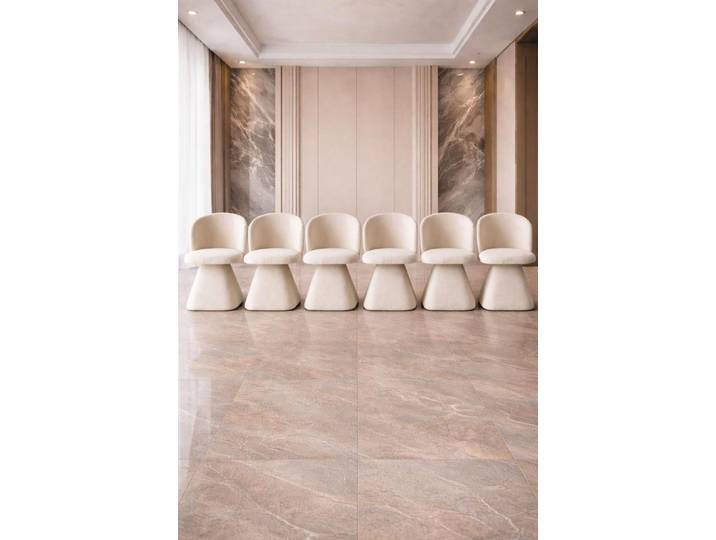 JVmoebel Esszimmerstuhl Elegantes Set aus sechs modernen Bouclé-Stühlen mit konischer Basis (6 St)