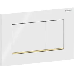 Geberit Sigma20 BetPl., eckig, 2-Mengen-Sp. weiß glänzend / goldfarben glänzend