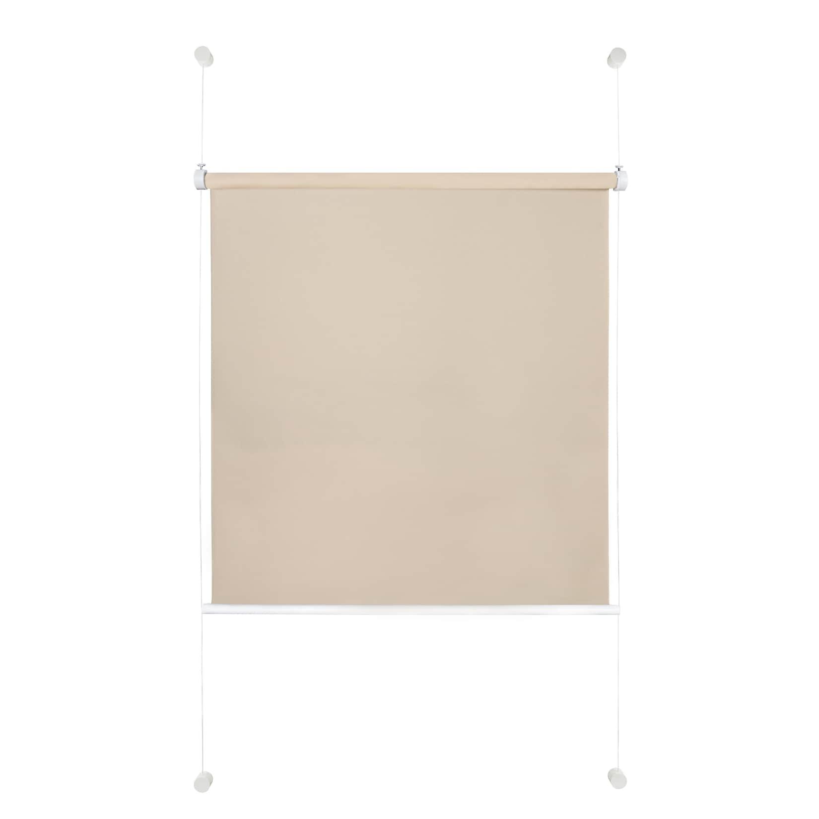 Ondeco Tageslicht Rollo ohne Bohren Klemmrollo Alternative Plissee Klemmfix Sichtschutz Sonnenschutz Farbe: Sand, Größe: 90x210 cm