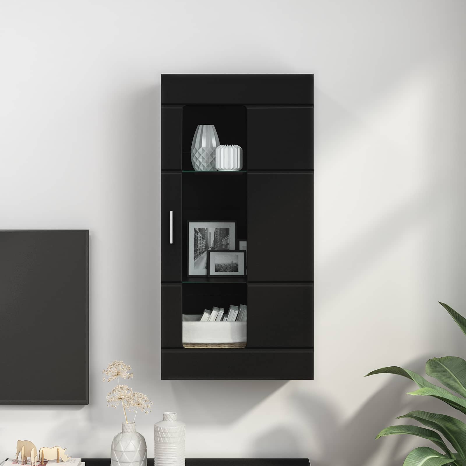 vidaXL Cabinet en Bois Noir Bois d'ingénierie