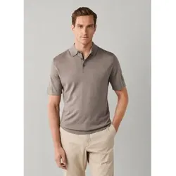 Hackett London für Herren. HM7000207 Polo Mischung Merinowolle und Seide klassische Passform beige (L), Lässig, Kurzarm