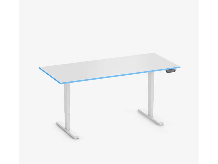Primus Gamingschreibtisch Rechteck, Weiß Silk-Touch Ocean 180x80
