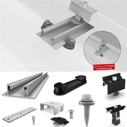 K2 Systems BasicRail Set für 20 Module auf Trapezdach PV Unterkonstruktion