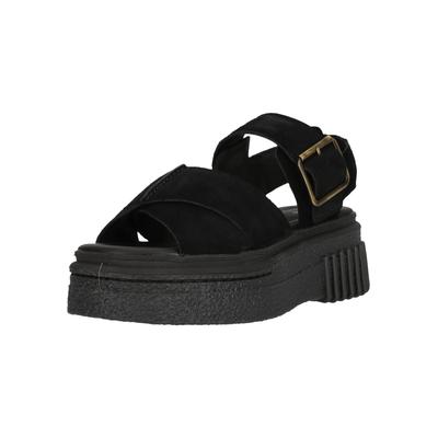 Sandale CLARKS "Evamar", Damen, Gr. 39, schwarz, Leder, Schuhe Sandale, mit Komfort-Features