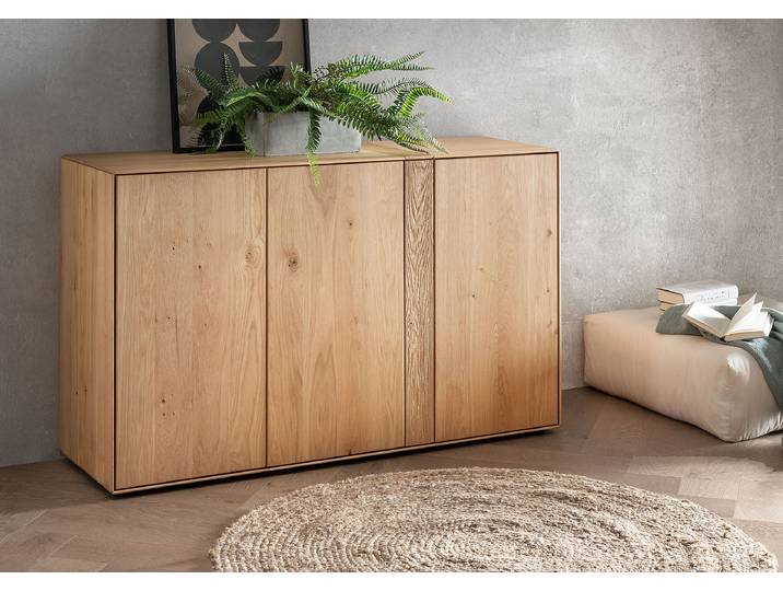 Massives Sideboard 136 x 81 x 42cm Holz/Braun