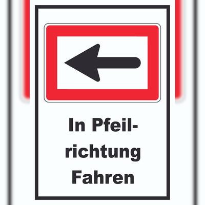 HB-Druck In Pfeilrichtung fahren links Symbol und Text A3 (297x420mm)