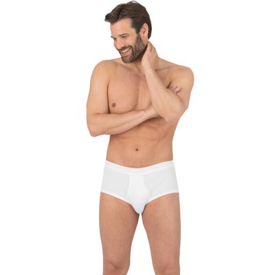 Slip TRIGEMA "TRIGEMA Slip Doppelripp im Doppelpack", Herren, Gr. 9, 2 Stk., weiß, 100% Baumwolle (Bio-Baumwolle kbA), Unterhosen Slip