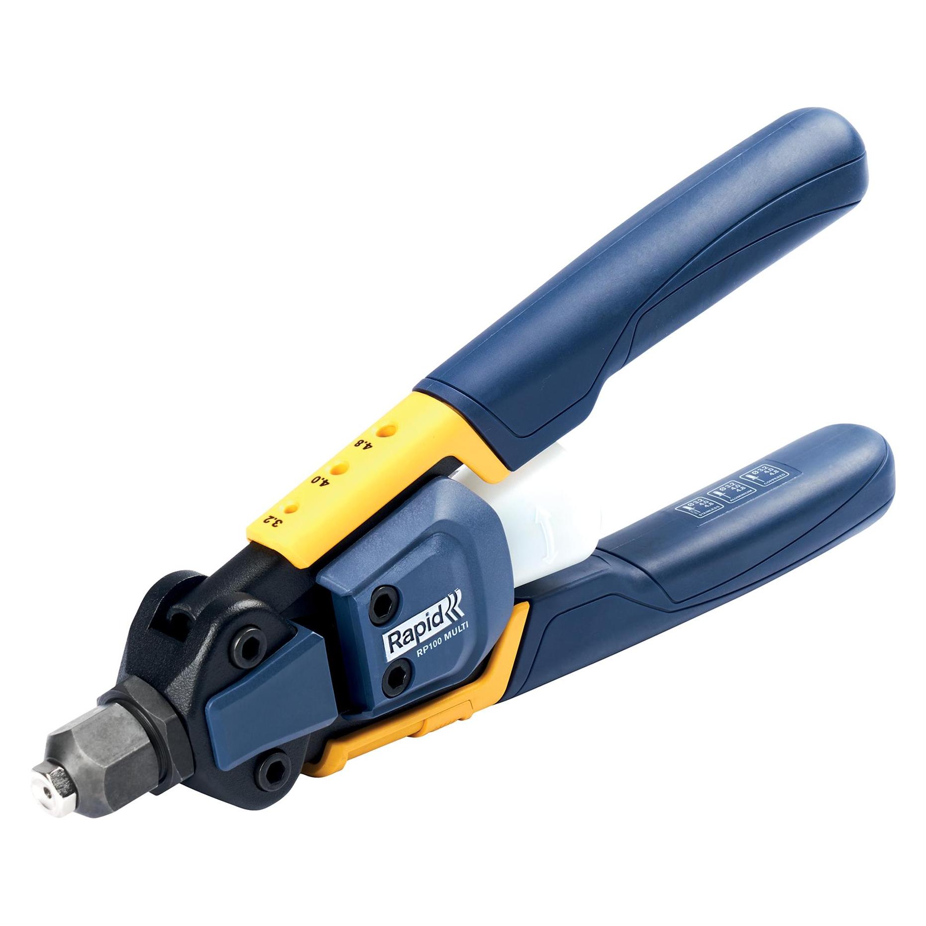 Rapid Kraftsparende Blindnietzange RP100 Multi, blau/gelb (3.20 - 4.80 mm) (5001721)