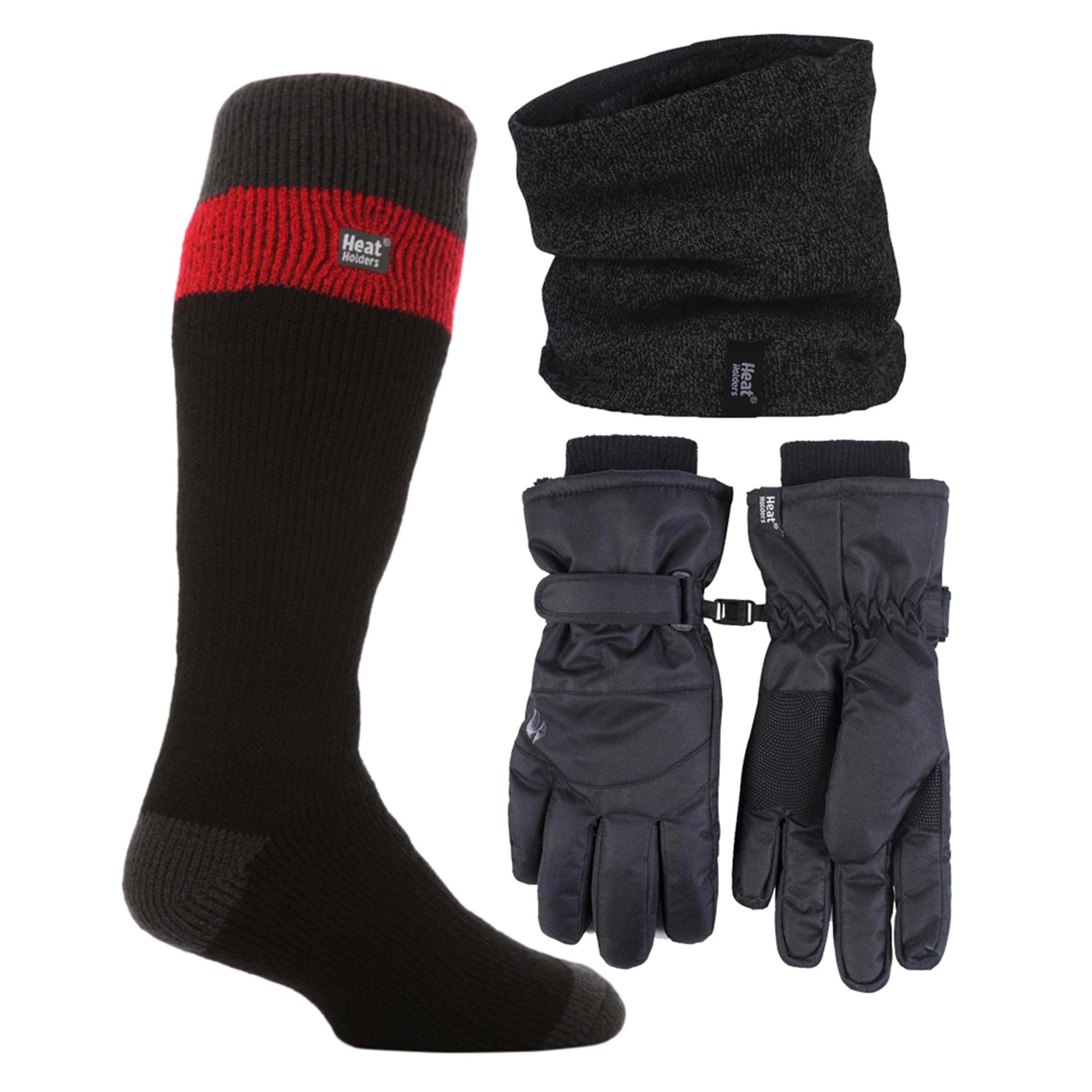 Herren Ski Set: Nackenwärmer, Handschuhe & Thermo-Ski-Socken Winterbekleidung