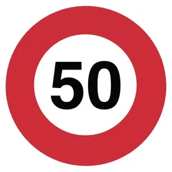 BRW, Sicherheitskennzeichnung, Signaltafel Höchstgeschwindigkeit 50 Generell 2.30.1