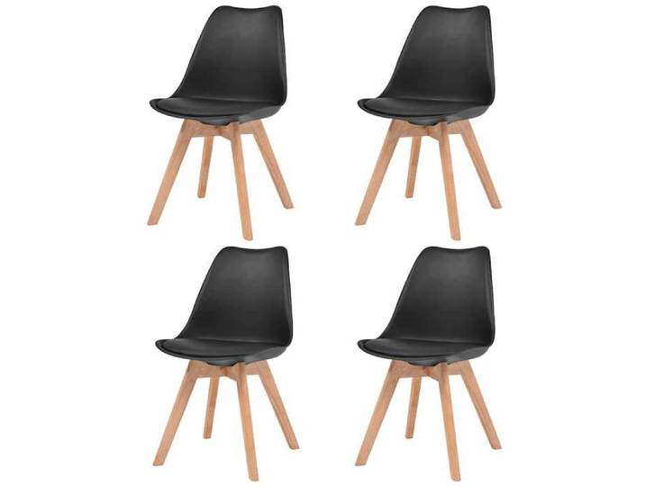 Chaises à manger (4 pcs) - VIDAXL - Chaises cuisine - Dossier Ergonomique - Noir Plastique_642