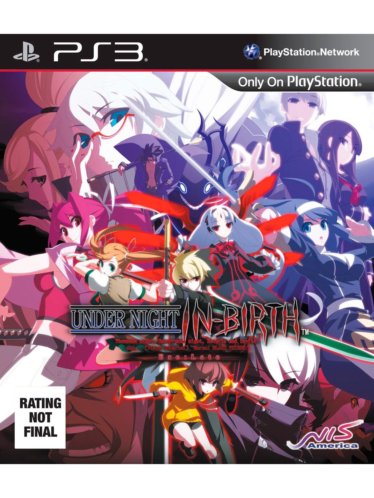 Under Night In-Birth Exe:Late - Sony PlayStation 3 - Fighting - PEGI 16