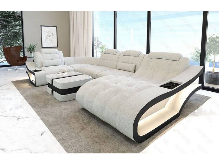 Stoff Wohnlandschaft Elegante U-Form