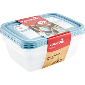 Keeeper Frischhaltedose mia magic ice, aus Kunststoff, 1,25 Liter, Gefrierdose, transparent, Set, 3 Stück