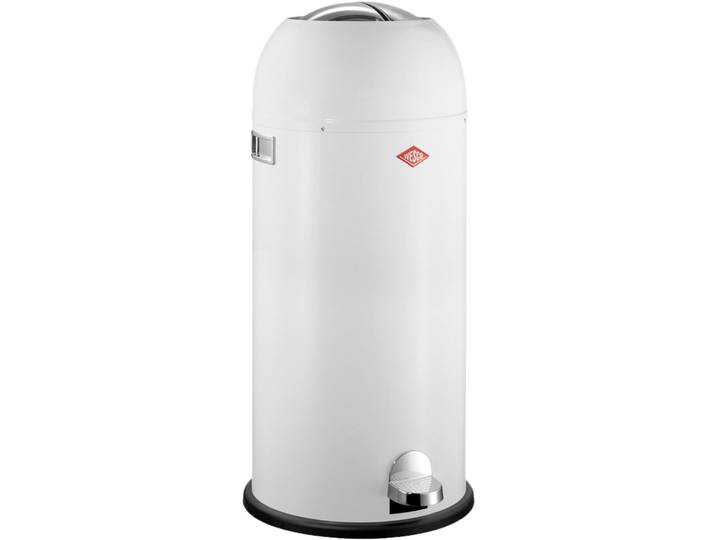 Mülleimer WESCO Kickmaster Maxi , weiß, B:37,5cm H:83cm T:37,5cm, Stahlblech, Mülleimer, Mülleimer, Abfallsammler mit Dämpfer, 40 Liter