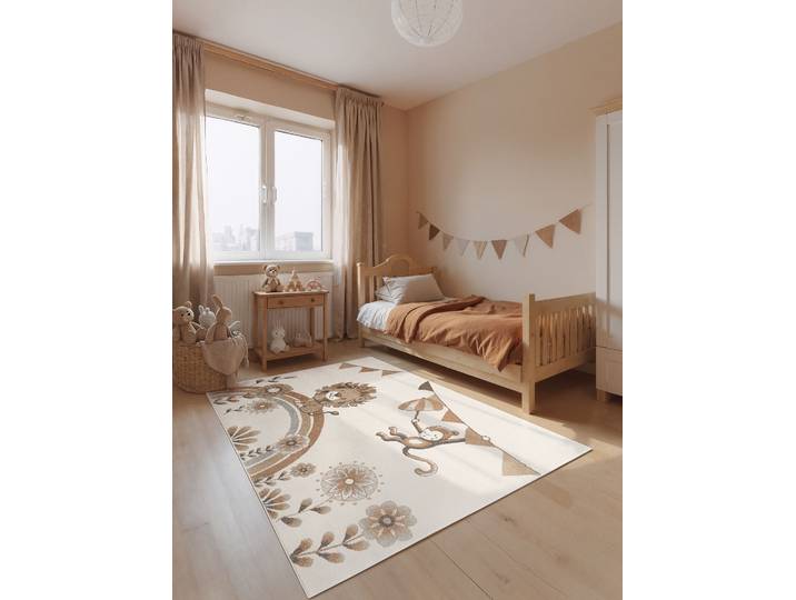 Tapis enfant Lion Summer Party 160 x 230cm Blanc