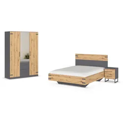 rauch Schlafzimmer-Set »Butte« - 136x54x197cm - grau -