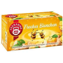 TEEKANNE Früchtetee Freches Bienchen 18 Stück Tassenportion Papierkuvert gelb