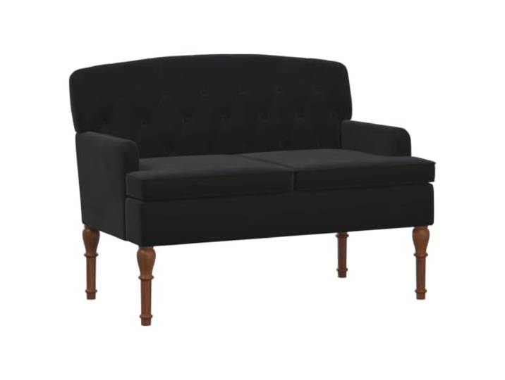 vidaXL Zweisitzer mit Knopfheftung Schwarz 111 x 65 x 79 cm Samt