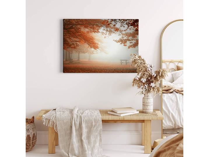 Leinwandbild Forest At Rest Polyester PVC / Fichtenholz Braun 70 x 50cm
