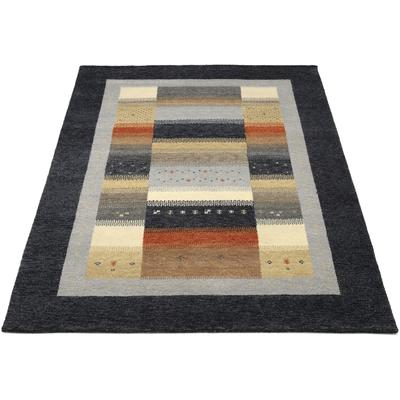Wollteppich OCI DIE TEPPICHMARKE "INTENSE SONA", bunt (grau, multi), B:70cm H:12mm L:140cm, Schurwolle, Teppiche, handgeknüpft, reine Schurwolle, fußwarm, Wohnzimmer