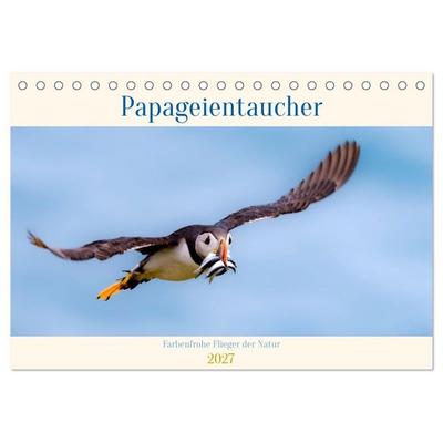 Papageientaucher - Farbenfrohe Flieger der Natur (Tischkalender 2027 DIN A5 quer), CALVENDO Monatskalender