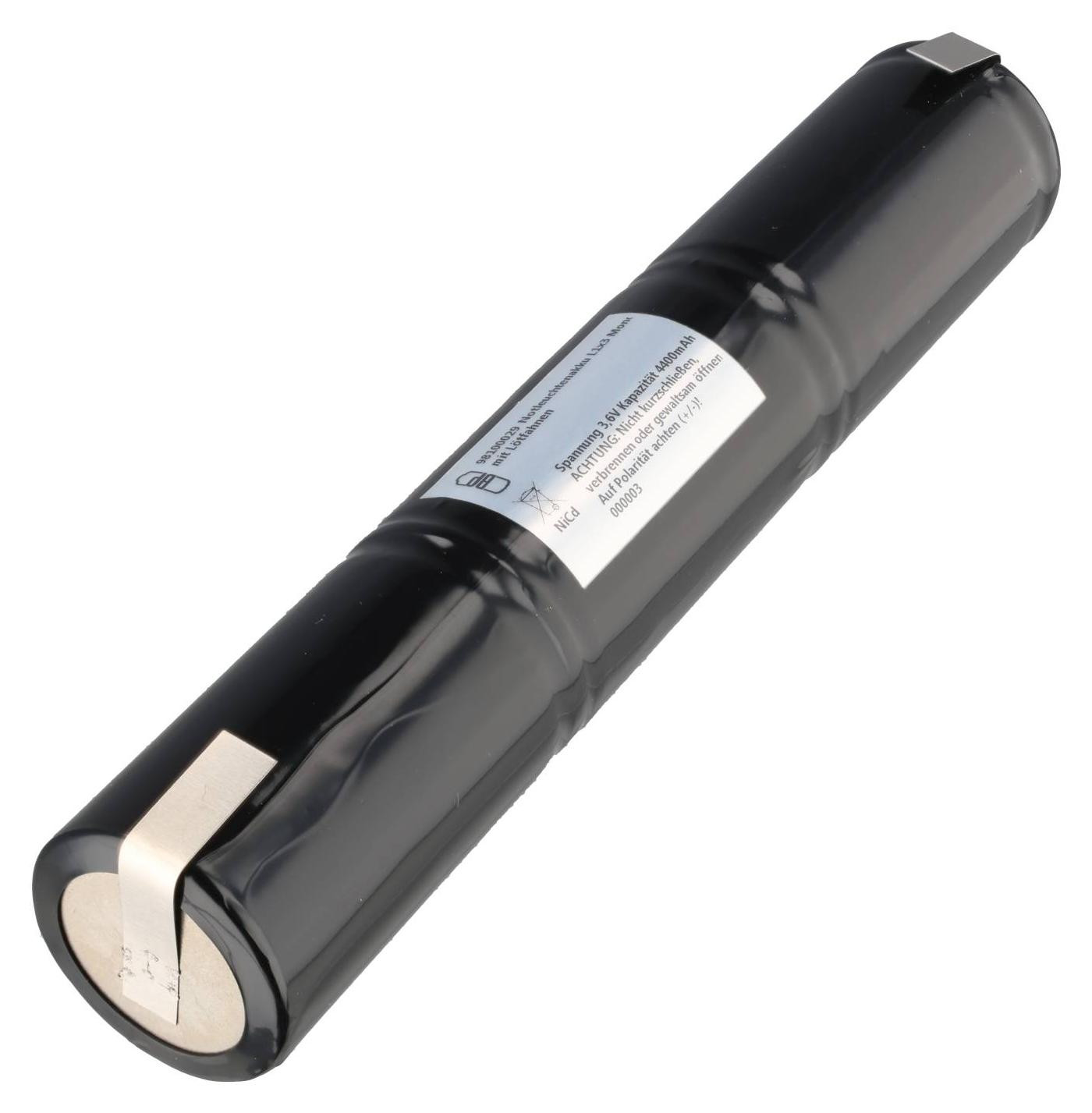 AccuCell Notlichtaccu NiMH 3,6V 4500mAh type L1x3 Mono D met soldeertips