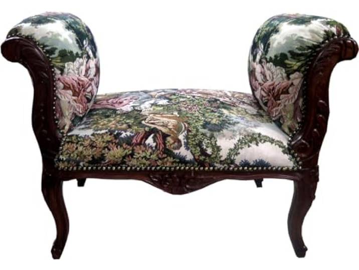 Casa Padrino Barock Schemel Hocker Gobelin/Braun - Sitzbank - Möbel Antik Stil