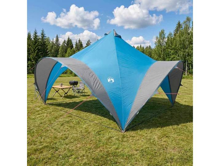 vidaXL Party-Zelt Blau 400 x 400 x 322 cm Polyester und Stahl