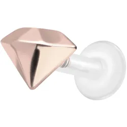 PTFE Labret mit Innengewinde + Titan-Aufsatz DIAMANT