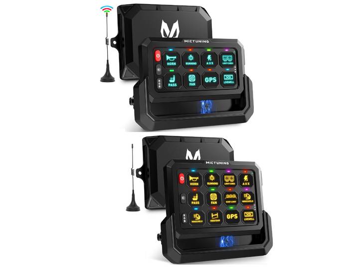 MICTUNING 328 pieds sans fil RGB 12 Gang panneau de commutation système de relais de contrôle de Circuit universel boîte à bascule interrupteur stroboscopique momentané
