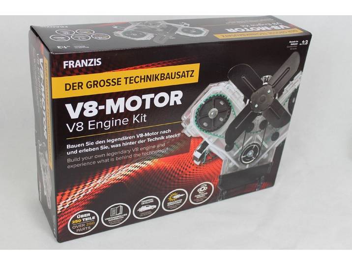 Franzis Experimentierkasten V8-Motor - Der große Technikbausatz, Maßstab ca. 1:3, (250-tlg)