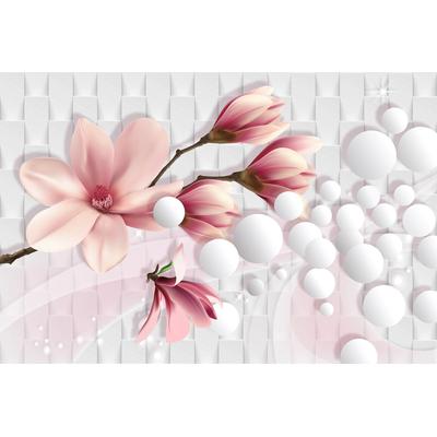 Fototapete PAPERMOON "ORCHIDEEN-ART DESIGN ABSTRAKT MUSTER KUNST MAGNOLIA XXL", bunt, B:4,5m L:2,8m, Vlies, Tapeten