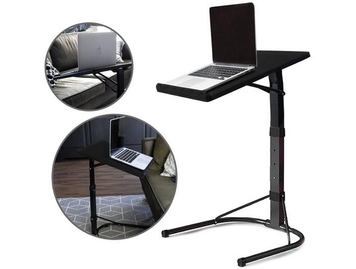 QUVIO Bijzettafel laptop - Hoogte verstelbaar - Zwart